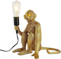 Retro Monkey Lamp, Modern Resin Sitting Monkey Lamp, Creative Lamp Lighting Resin Sitting Monkey Lamp (Monkey Lamp Gold)