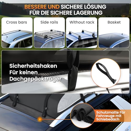 Car Roof Bag Cargo Carrier 20 Cubic, Waterproof with Strap and Anti-Slip Mat Q382