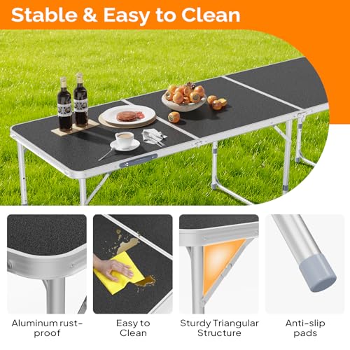 3ft Aluminum Folding Camping Table with Carrying Handle L179408