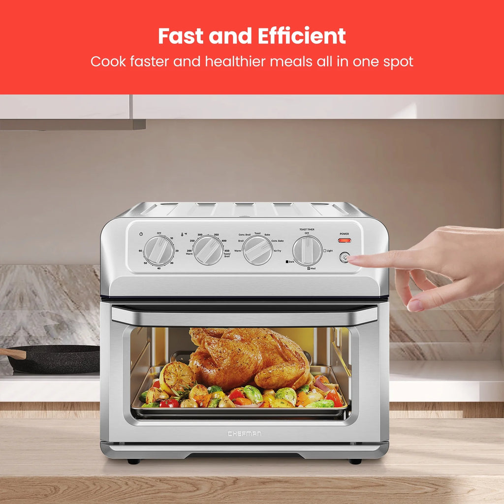 Air Fryer Toaster Oven Combo, 7-in-1 Countertop Convection, 20 Qt, Stainless Steel F208025