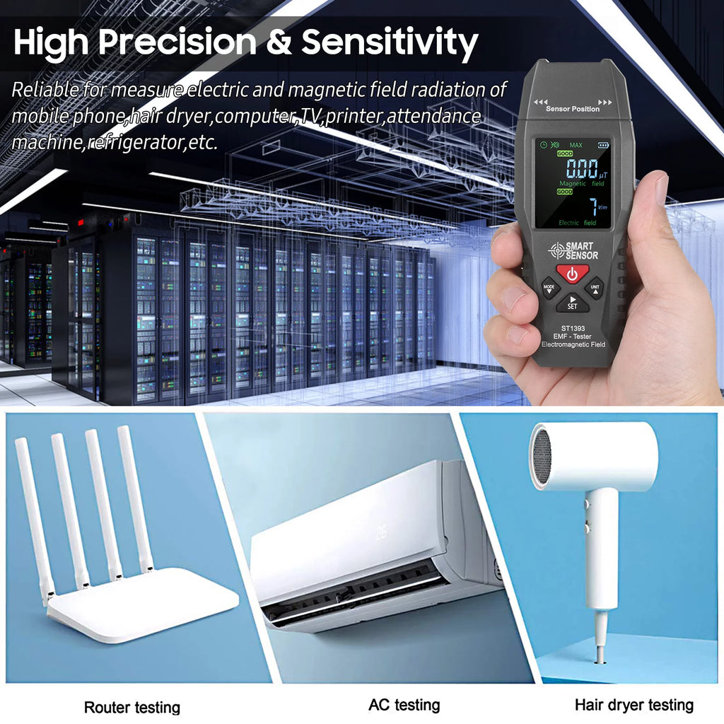 EMF Meter Handheld Digital LCD Radiation Tester I1236