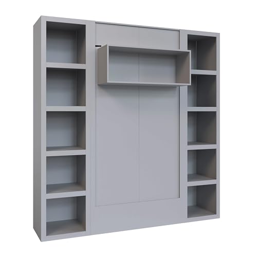 Queen Murphy Wall Bed with Two Bookshelves Y365306
