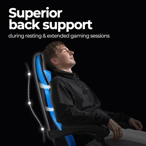 Ergonomic High Back Gaming Chair with Footrest PU Leather Recliner O1049