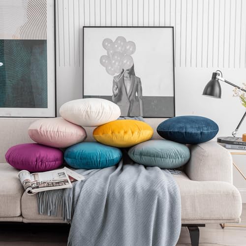 Round Throw Pillow 18" Super Soft Decorative Floor Pillow for Couch Bed Sofa T514519