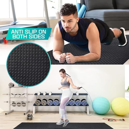 Puzzle Exercise Mat for Home Gym, EVA Interlocking Foam Floor Tiles with Border I79139