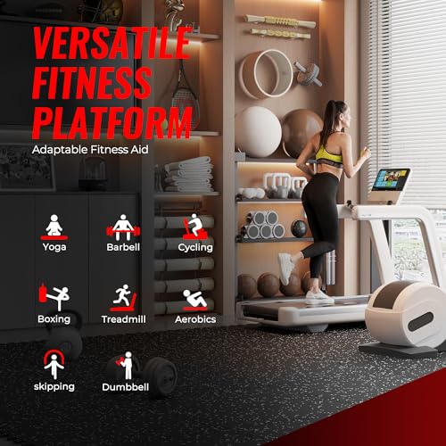 24 Pcs Interlocking EVA Foam Gym Mats with Rubber Top, Black A6287