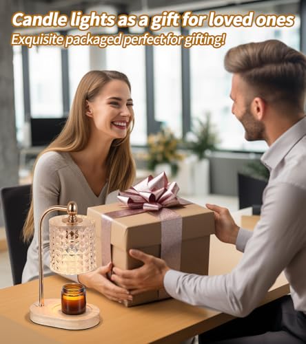 Candle Warmer Lamp with Timer and Dimmer, Electric Gold Wax Warmer with 2 Bulbs X508415
