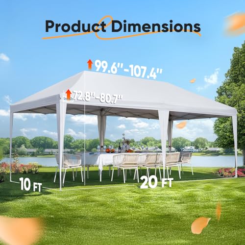 Pop up Canopy Tent 10x20ft Waterproof with Roller Bag O882