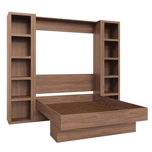 Queen Murphy Wall Bed with Two Bookshelves Y365306