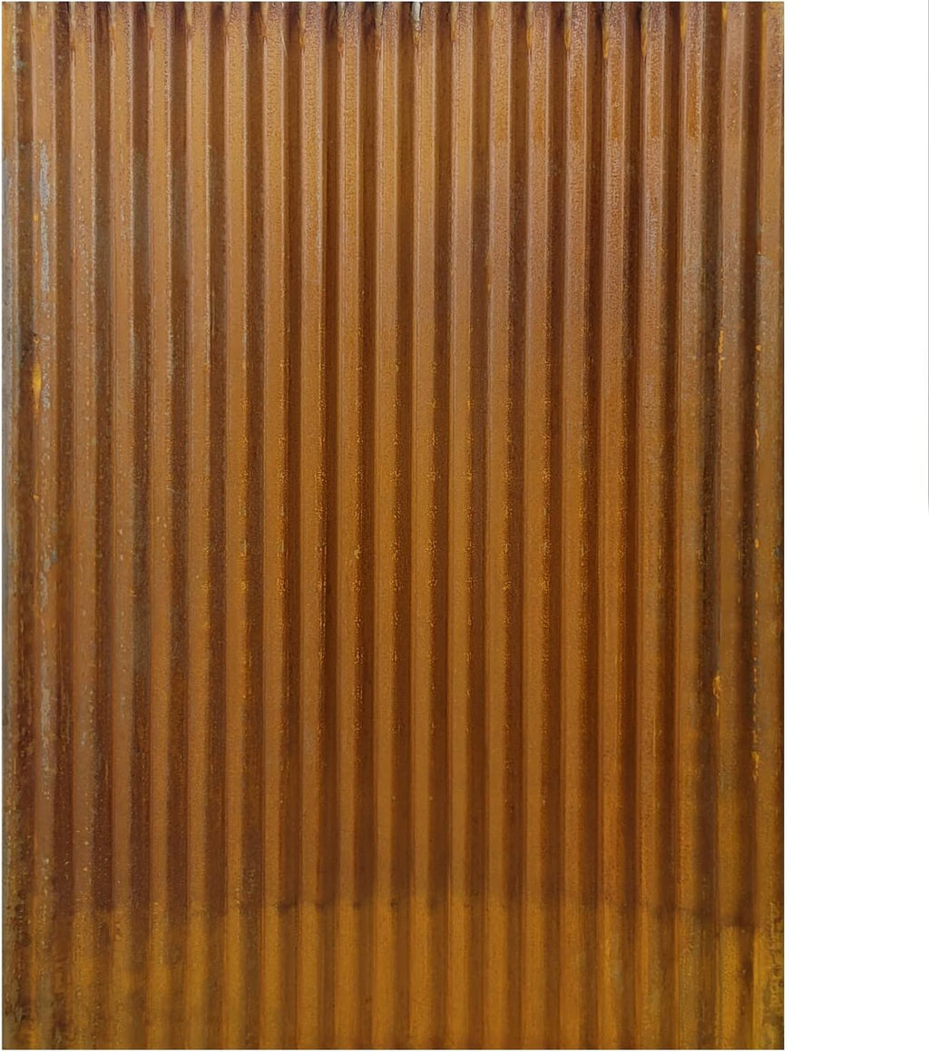 CeilingConnex Steel Rustic Corrugated Metal Wainscoting (Rusted) - Corrugated Metal Sheets, Metal Wall Panels - Dakota Tin