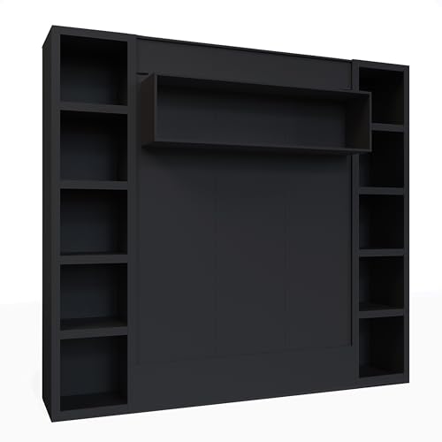 Queen Murphy Wall Bed with Two Bookshelves Y365306