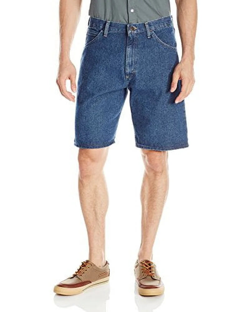 Wrangler Authentics Men's Classic Relaxed Fit Five Pocket Jean Short, Stonewash Dark, 34