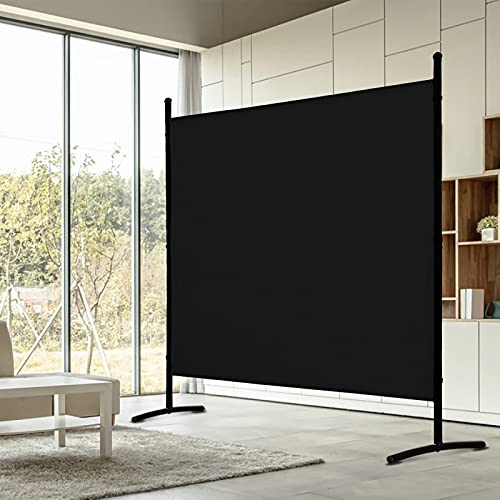 4 Panel Folding Room Divider Privacy Screen with Steel Frame P539789