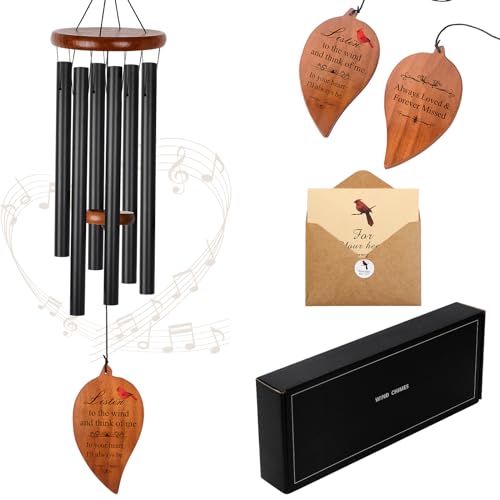 Sympathy Wind Chimes for Outside Deep Tone Windchimes Outdoors Memorial Wind Chimes for Loss of Loved One Mother Father Husband Wife Bereavement Memorial Gifts Sympathy Wind Chimes Outdoor Patio Decor