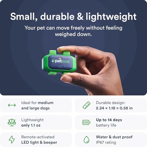 Dog GPS Tracker with Real-Time Location, Geo-Fence Alerts, Waterproof, 7-Day Battery O2744