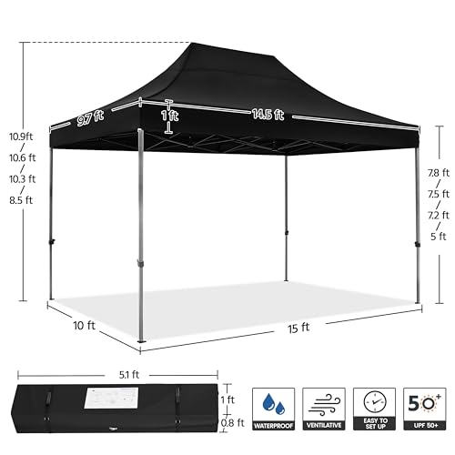 Heavy Duty Pop Up Canopy Tent 10x20 with Wheeled Carry Bag, White X6840