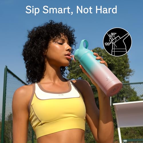 Insulated Stainless Steel Water Bottle with Straw, 24 oz X205853