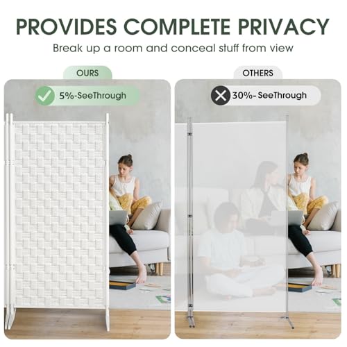 2 Panel Room Divider - White Folding Privacy Screen for Indoor Separation J851679