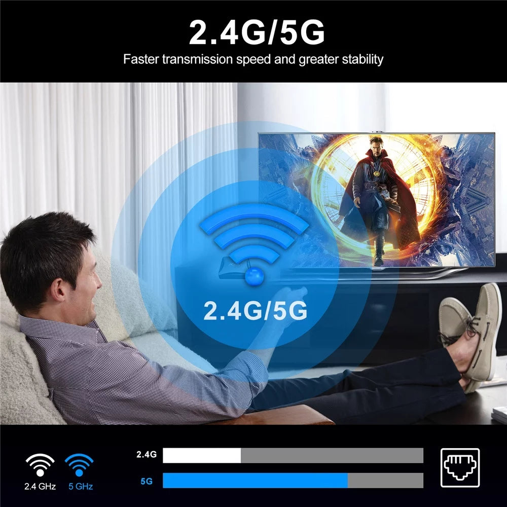 TV Box 4GB RAM 64GB ROM Quad-Core WiFi 8K HDR10+ Z42856