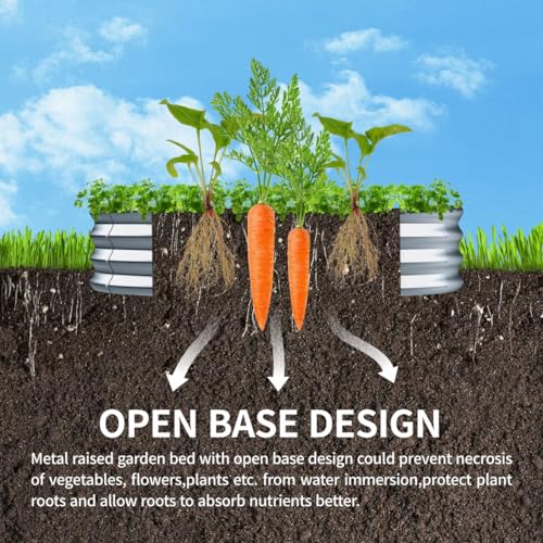 Galvanized Raised Garden Bed Oval 4x2x1ft Outdoor Planter Box I977