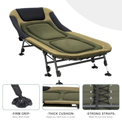 Folding Camping Cot with Mattress for Adults, Portable Outdoor Lounger Z62169