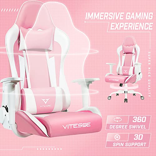 Gaming Chair High Back Ergonomic Racing Desk with Lumbar Support and Headrest, Purple Y569