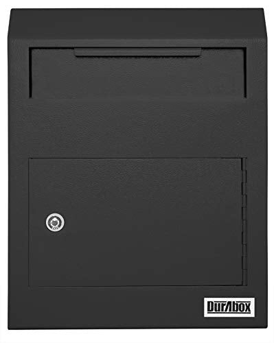 Wall Mount Locking Drop Box, Heavy Duty Steel Mailbox for Payments and Keys G356