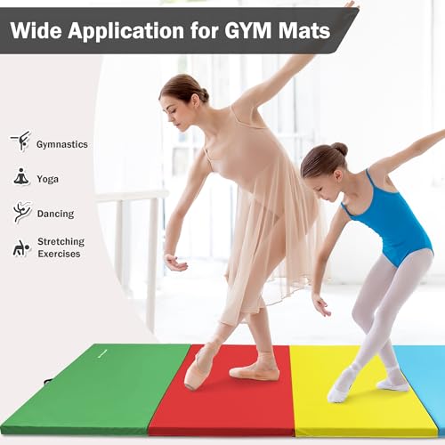Folding Exercise Gymnastics Mat 4x10x3 Inch with Carrying Handles G881552