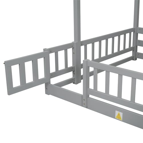 Twin Over Full Bunk Bed with Slide and Storage Stairs C57577