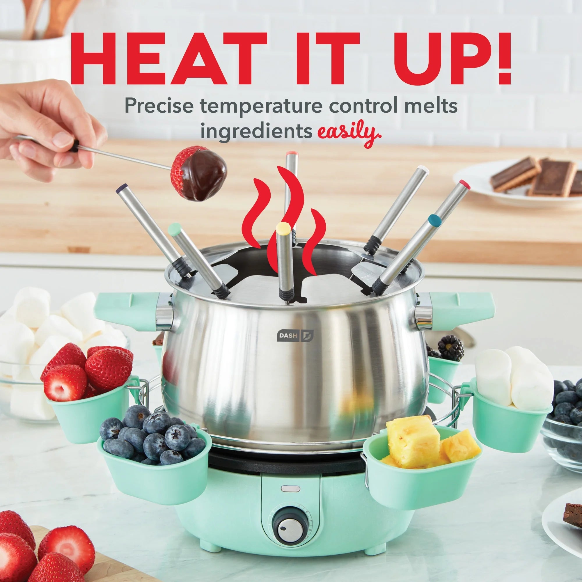 Stainless Steel Fondue Maker with Temperature Control, 3-Quart V4050
