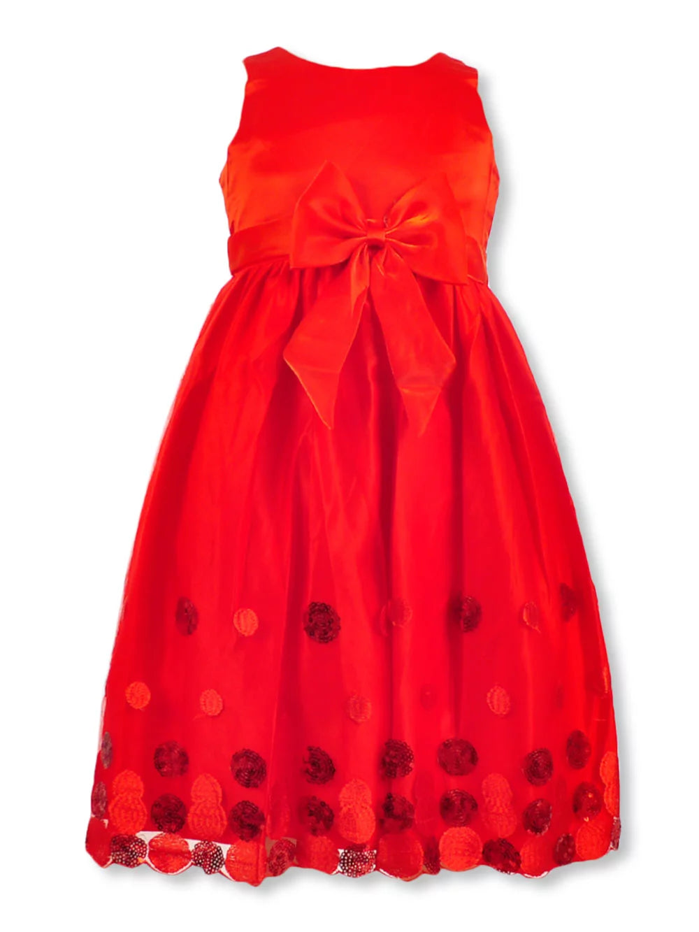 Polka Dot Sequin Dress for Girls, Red, Size 14 G342540