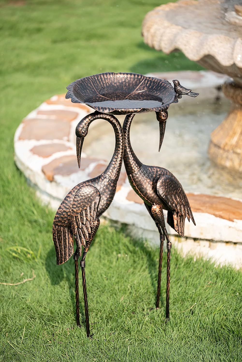 Outdoor Large Crane Bird Metal Garden Art Heron Sculptures Statues Lawn Ornaments T676597