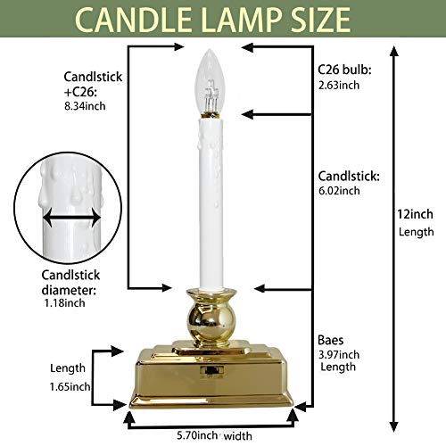 Christmas Window Candles with Timer, LED Flickering Lights, Set of 4 E354346