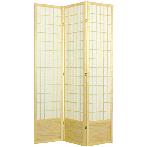 7 ft. Tall Window Pane Shoji Screen Room Divider, 3 Panels T5246
