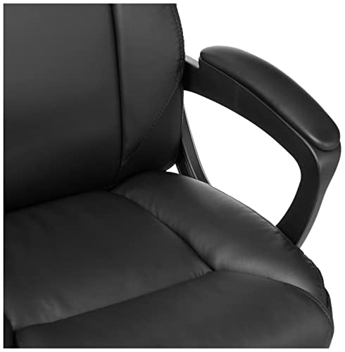 Mid-Back Padded Office Desk Chair with Armrest, Black W8120