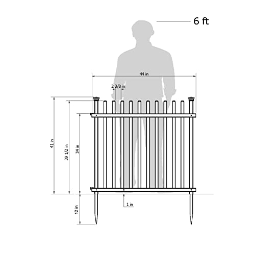 No Dig Vinyl Fence 44" W x 41" H White N77754