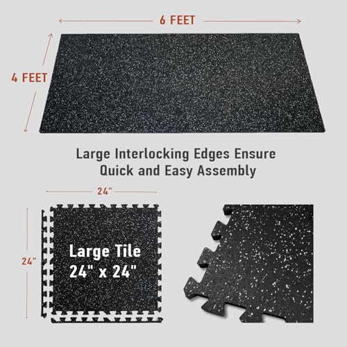 Exercise Mats 24 Sq Ft Interlocking EVA Foam for Home Gym I7577