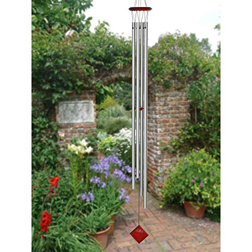 Silver Wind Chimes for Outdoor Patio Garden Decor, 30 Inch B51396