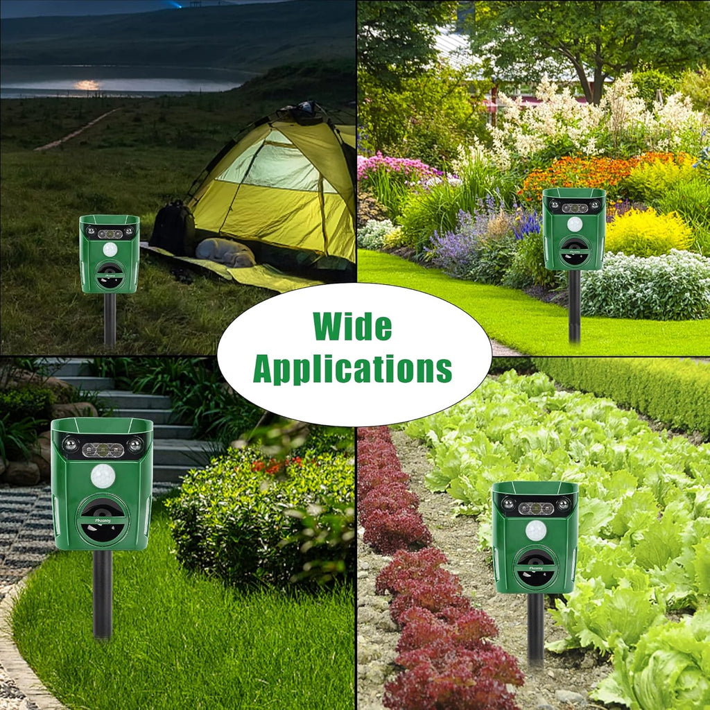 Ultrasonic Animal Repeller, Solar Powered, Motion Sensor, Waterproof Z91258