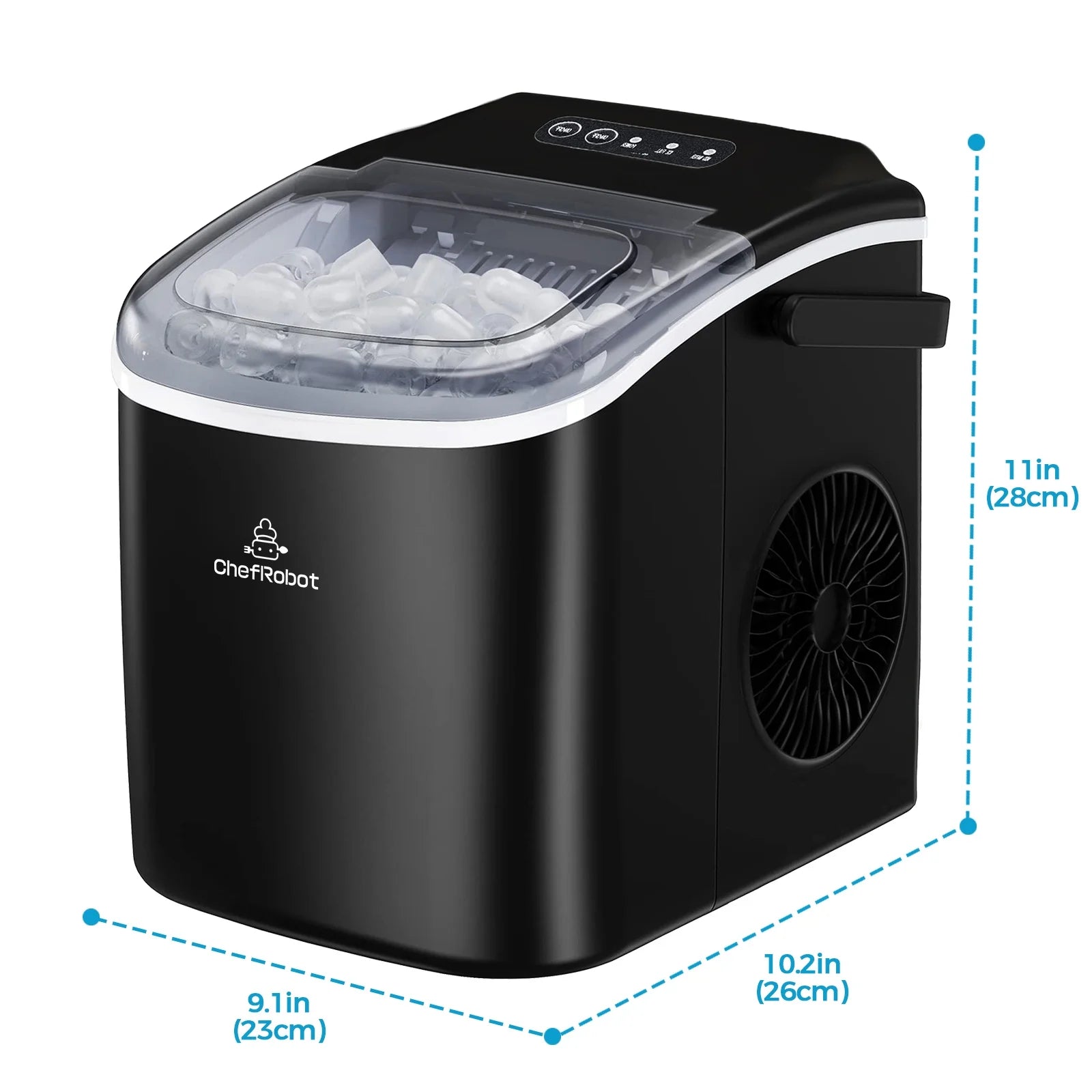 Ice Maker Countertop, Self-Cleaning with Ice Scoop and Basket J796