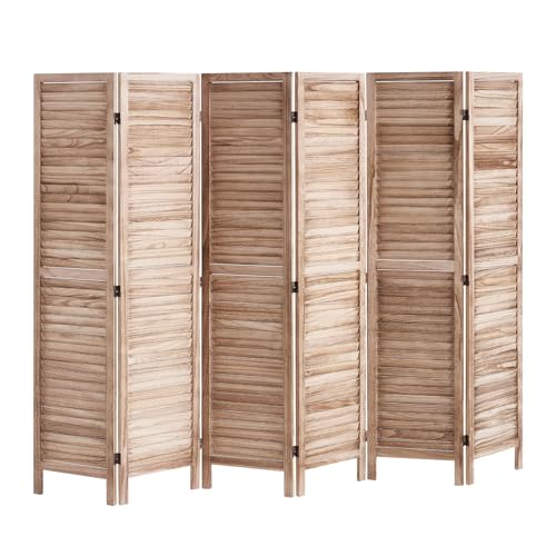 Wood Room Divider, 4 Panel Folding Privacy Screen, 66.9 Inches Tall, Indoor Wooden Partition A907