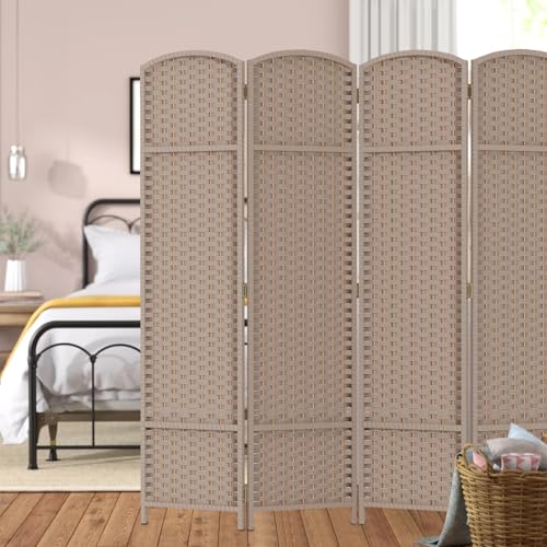 4 Panel Room Divider Screen 5.6 Ft Tall Folding Privacy Partition N658