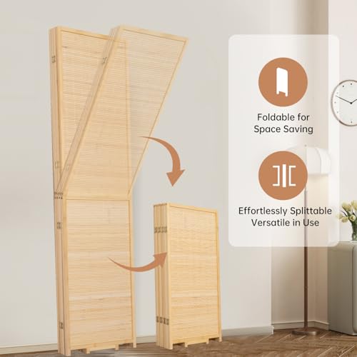 Bamboo Room Divider Folding Privacy Screen 4 Panel Freestanding F401