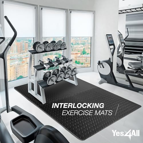 Puzzle Exercise Mat for Home Gym, EVA Interlocking Foam Floor Tiles with Border I79139