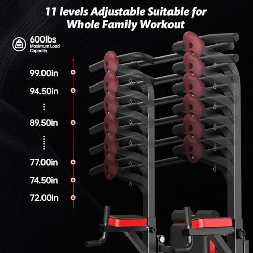 Power Tower Dip Station Pull Up Bar with Supine Board X697