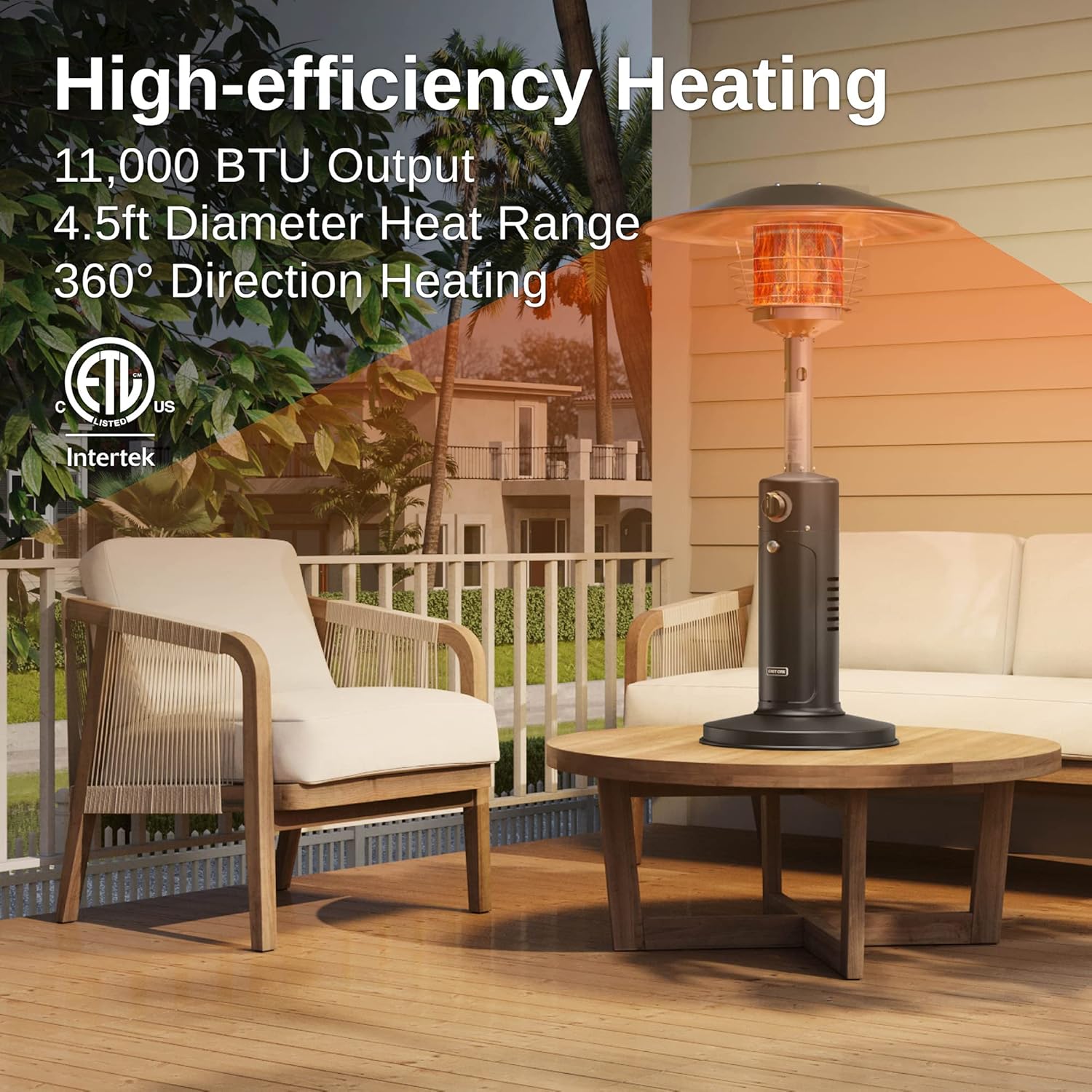 Patio Heater, Portable Propane Tabletop Heater for Outdoor Use Y799