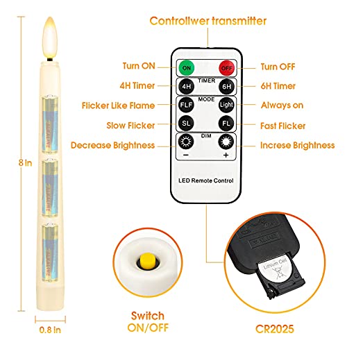 Flameless Taper Candles with Remote, Timer, and Gold Candlesticks I87215