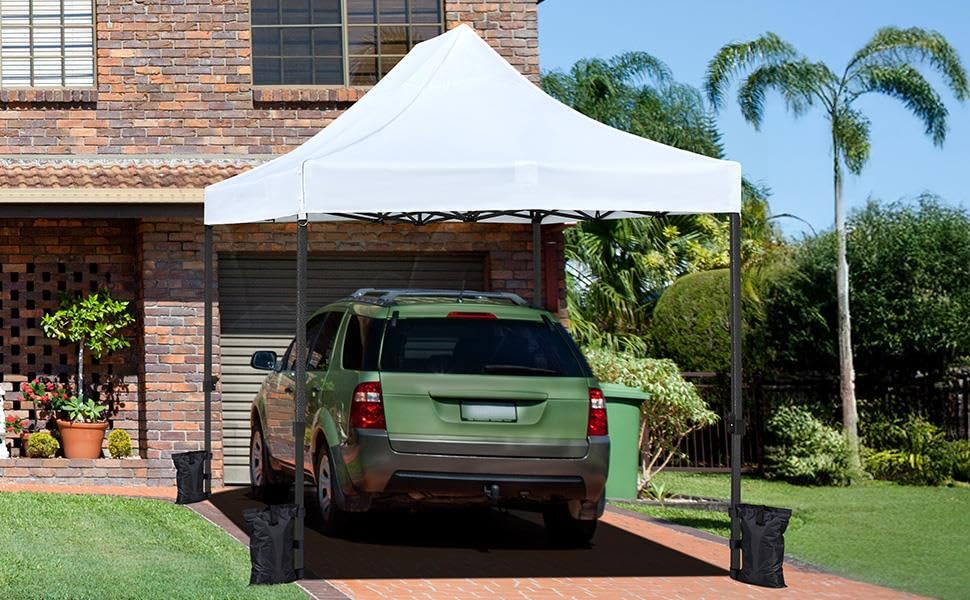 Heavy Duty Pop Up Canopy Tent 10x20 with Wheeled Carry Bag, White X6840