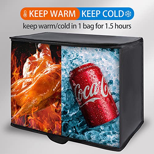 Insulated Food Delivery Bag Hot Cold Meal Carrier Cooler Tote K646948