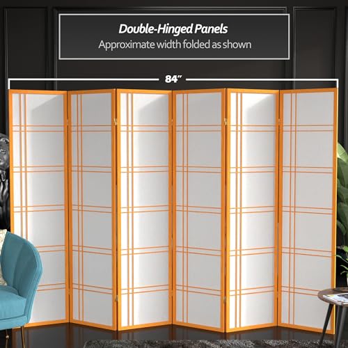 6 Panel Honey Room Divider X65165